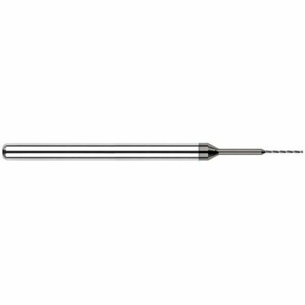 Harvey Tool 0.0180 in. Drill dia x 0.2700 in. Flute Length Carbide Drill, 2 Flutes, Amorphous diamond Coated 20180-C4